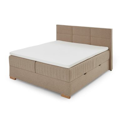 Pat boxspring bej cu spațiu de depozitare 180x200 cm Tambo – Meise Möbel