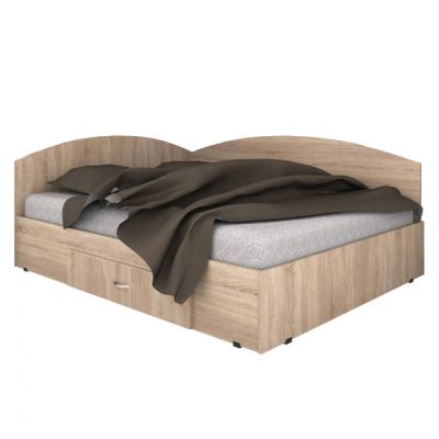 Pat de colt, 160x200 cm, cu sertar pe role, sonoma Pat de colt, 160x200 cm, cu sertar pe role, sonoma