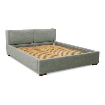 Pat matrimonial gri tapițat cu somieră 180x200 cm Dreamer – Scandic