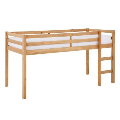 Pat pentru copii în culoare naturală înalt din lemn de pin 90x200 cm Alpi – Støraa