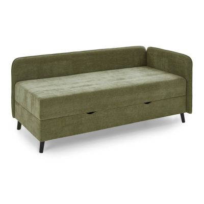 Pat verde tapițat cu spațiu de depozitare 120x200 cm Kiruna – Meise Möbel