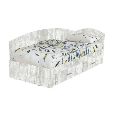 Pat Colt Alma 90x200 cm, cu 2 sertare laterale pe role, colt interschimbabil, pin antichizat Pat Colt Alma 90x200 cm, cu 2 sertare laterale pe role, colt interschimbabil, pin antichizat