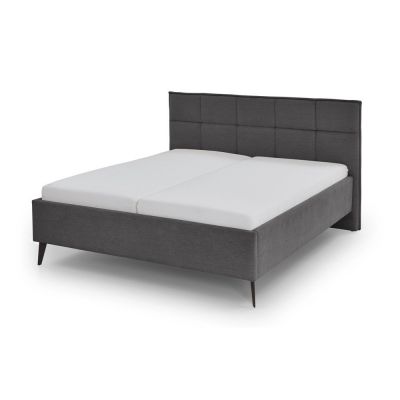 Pat matrimonial gri antracit cu spațiu de depozitare cu somieră 200x200 cm Paulo – Meise Möbel