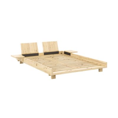 Pat matrimonial în culoare naturală din lemn de pin cu somieră 180x200 cm Social Bed – Karup Design