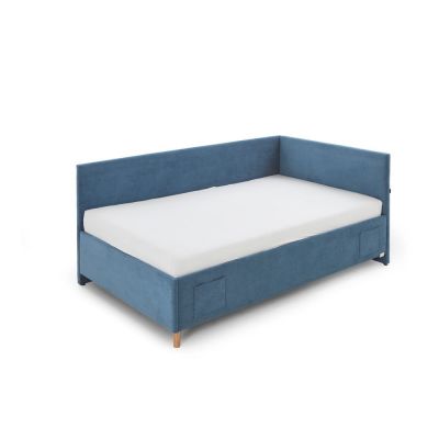 Pat pentru copii albastru pe colț cu spațiu de depozitare 140x200 cm Cool – Meise Möbel