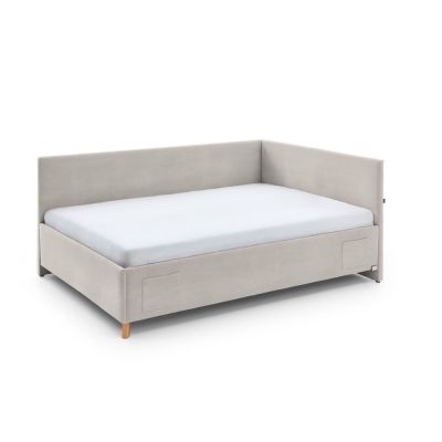 Pat pentru copii bej pe colț cu spațiu de depozitare 140x200 cm Cool – Meise Möbel