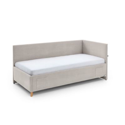 Pat pentru copii bej pe colț cu spațiu de depozitare 90x200 cm Cool – Meise Möbel