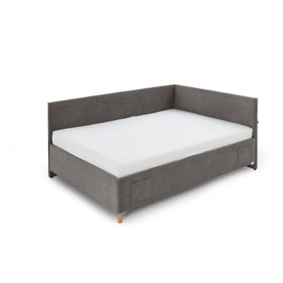 Pat pentru copii gri antracit pe colț cu spațiu de depozitare 140x200 cm Cool – Meise Möbel