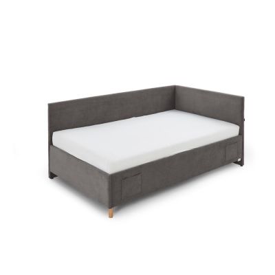 Pat pentru copii gri antracit pe colț cu spațiu de depozitare 90x200 cm Cool – Meise Möbel