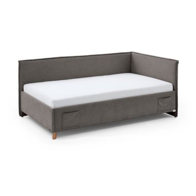 Pat pentru copii gri pe colț cu spațiu de depozitare 140x200 cm Fun – Meise Möbel