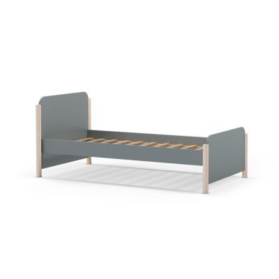 Pat pentru copii verde prăfuit din lemn de pin cu somieră 90x190 cm Enola – Marckeric