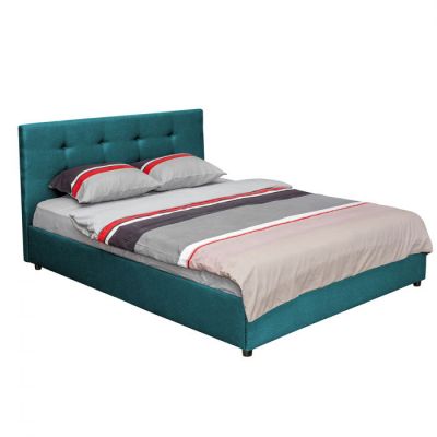 Pat tapitat ECONO CLASIC, 160x200 cm, turcoaz Pat tapitat ECONO CLASIC, 160x200 cm, turcoaz