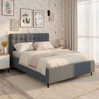 Pat tapitat GEORGIA Pro, 160x200, H116, somiera, Stofa Albastru V73