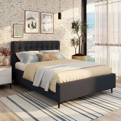 Pat tapitat GEORGIA Pro, 160x200, H116, somiera, Stofa Albastru V76