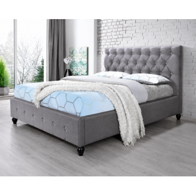 Pat tapitat Miami suport saltea inclus Gri 160x200 cm