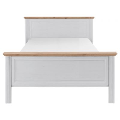 Pat 140x200 Cm, alb, stejar Artisan