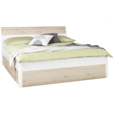 PAT 180/200 cm in alb, culoare lemn fag