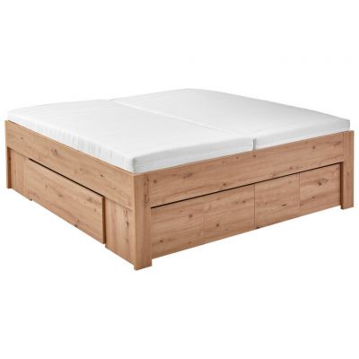 Pat, 180/200 cm, stejar Artisan