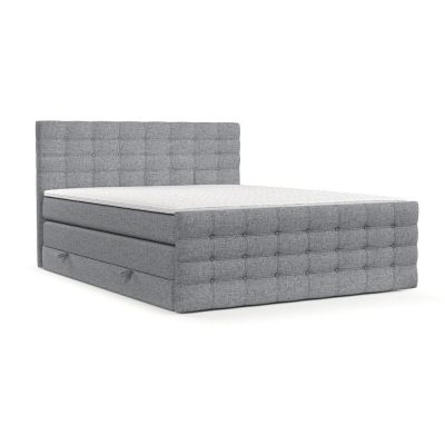 Pat boxspring gri cu spațiu de depozitare 200x200 cm Blend – Maison de Rêve