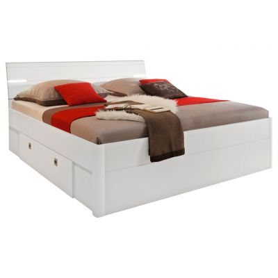 PAT CU SPAțIU DE DEPOZITARE, 180/200 cm, alb