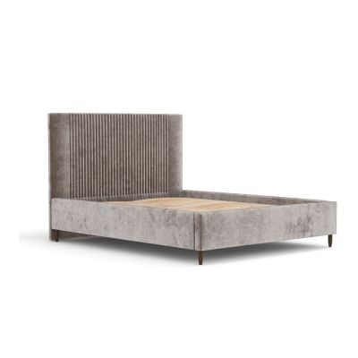 Pat matrimonial bej tapițat cu spațiu de depozitare cu somieră 140x200 cm Etero – Maison de Rêve