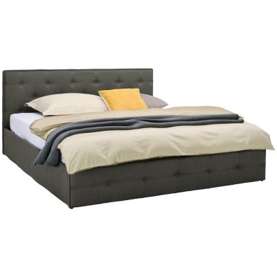 Pat Tapițat, 180/200 cm, gri închis