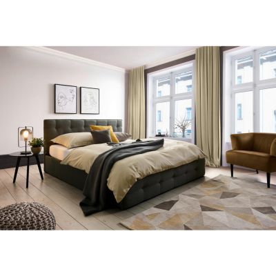 Pat Tapițat, 180/200 cm, gri închis