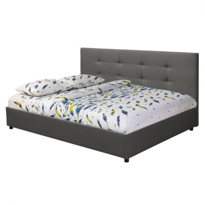 Pat tapitat ECONO L200, 140x200 cm, gri inchis Pat tapitat ECONO L200, 140x200 cm, gri inchis