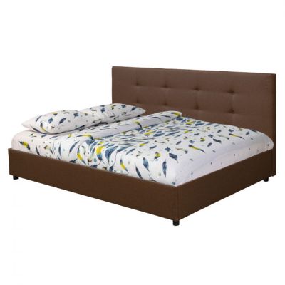 Pat tapitat ECONO L200, 140x200 cm, maro deschis Pat tapitat ECONO L200, 140x200 cm, maro deschis