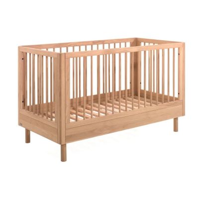 Pătuț în culoare naturală din lemn de stejar 70x140 cm Forrest – Vipack