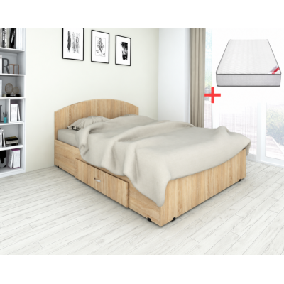 Set pat Mijloc 140 si Saltea MR Poket Sonoma