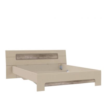 Pat 160x200 Cm, 160/200 cm, culoare lemn stejar, bej