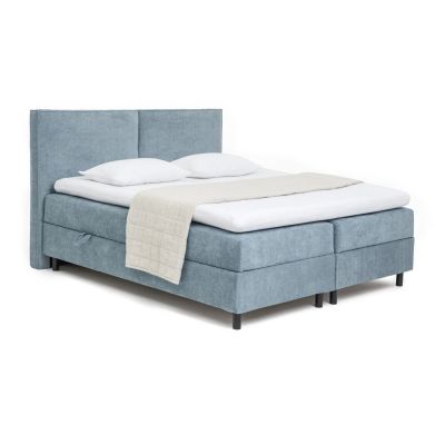 Pat boxspring albastru cu spațiu de depozitare 180x200 cm Elva Bold – Bonami Selection
