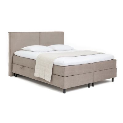 Pat boxspring taupe cu spațiu de depozitare 180x200 cm Elva Bold – Bonami Selection