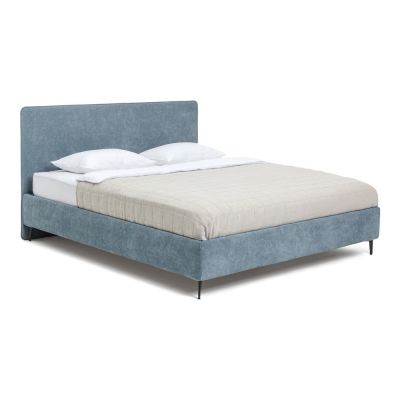 Pat matrimonial albastru tapițat cu somieră 160x200 cm Noira Slim – Bonami Selection