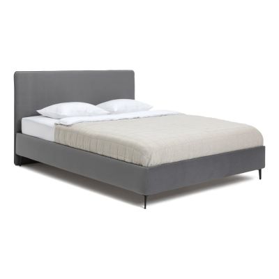 Pat matrimonial gri tapițat cu somieră 180x200 cm Noira Slim – Bonami Selection