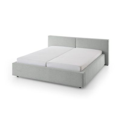Pat matrimonial gri tapițat fără somieră 140x200 cm Cube – Meise Möbel