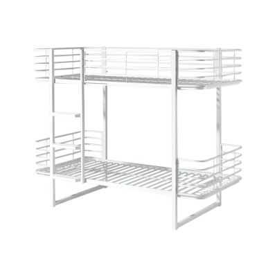 Pat pentru copii alb supraetajat din metal cu somieră 90x200 cm Oscar – Vipack
