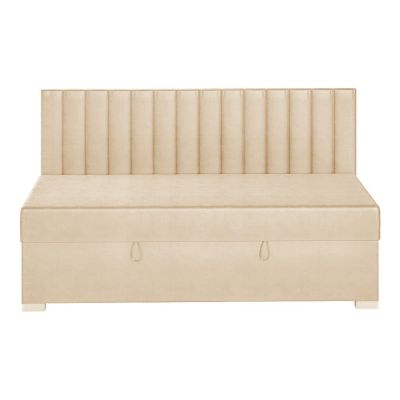 Pat pentru copii bej cu spațiu de depozitare cu saltea 90x200 cm Chill – Ghado