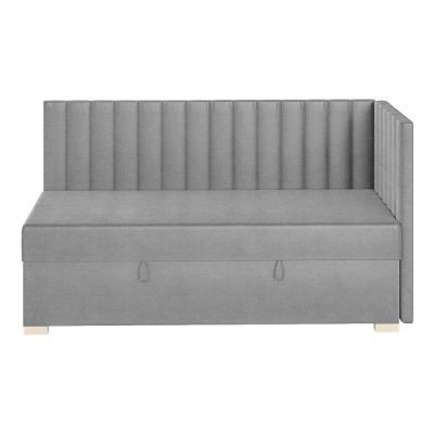 Pat pentru copii gri pe colț cu spațiu de depozitare cu saltea 90x200 cm Snugi – Ghado