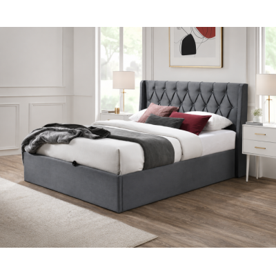 Pat tapitat Prestige 1 cu spatiu de depozitare Gri 180x200 cm