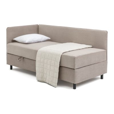 Pat taupe tapițat cu spațiu de depozitare cu saltea 120x200 cm Avela – Bonami Selection