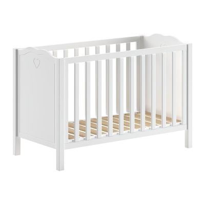 Pătuț alb din lemn de pin 60x120 cm Amori – Vipack