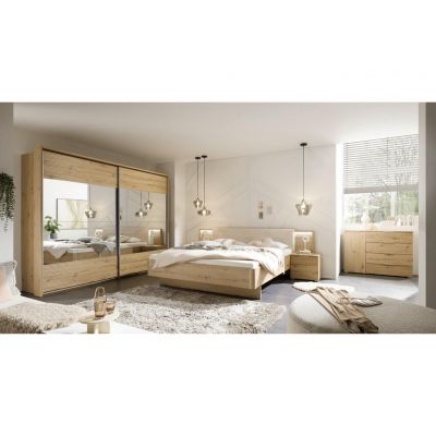 SET PAT CU NOPTIERE 180/200 cm in bej, stejar Artisan