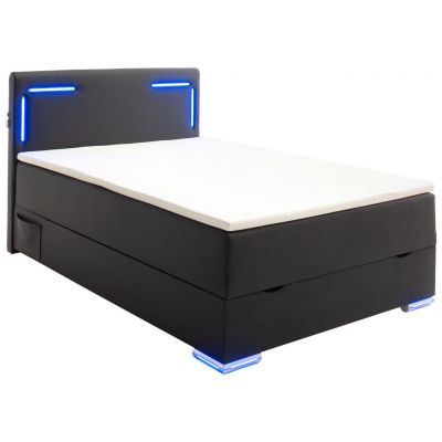 Boxspring, 120/200 cm, negru