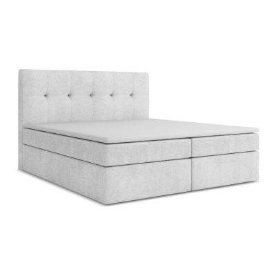 Pat boxspring argintiu cu spațiu de depozitare 180x200 cm Palta – Makamii
