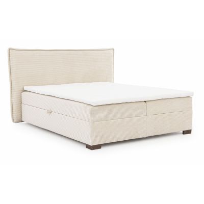 Pat boxspring bej cu spațiu de depozitare 140x200 cm Lysa – Ropez