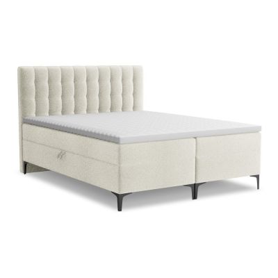 Pat boxspring bej cu spațiu de depozitare 140x200 cm Puhala – Makamii