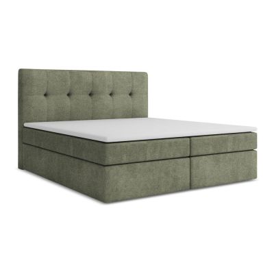 Pat boxspring verde cu spațiu de depozitare 180x200 cm Palta – Makamii