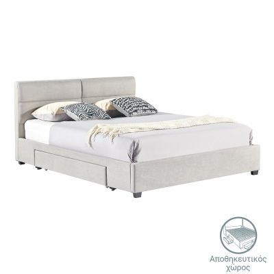 Pat dublu cu sertar depozitare Anay Pako World Gri 160x200x30 cm